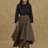 Multi-layered skirt khaki
