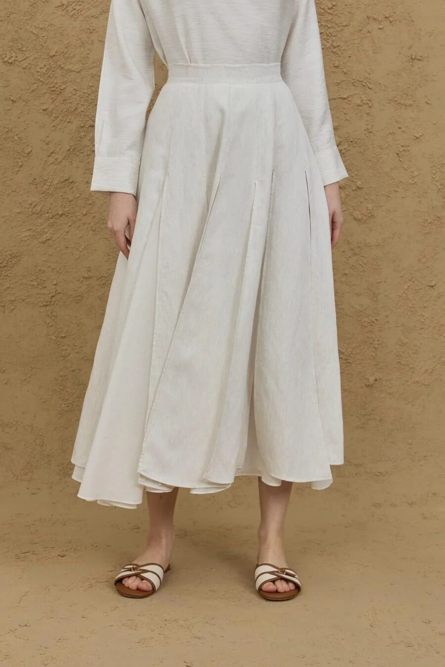 Flounce collar suit natural