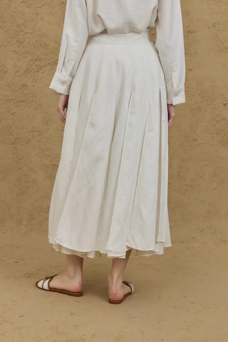 Flounce collar suit natural