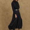 Flounce collar suit black