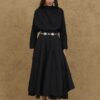 Flounce collar suit black