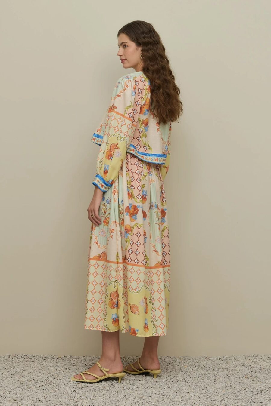 Patterned skirt suit natural