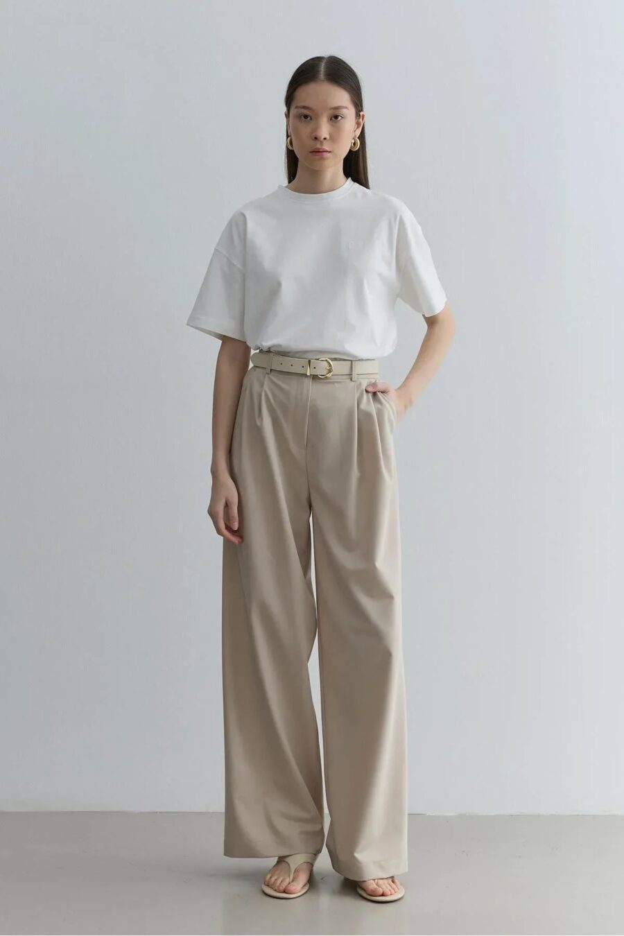 Straight leg trousers mink