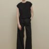 Black straight trousers