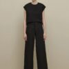 Black straight trousers