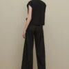 Black straight trousers