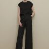 Black straight trousers