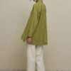 Lyocell linen thick-cuffed shirt green