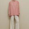 Lyocell linen thick-cuffed shirt pink