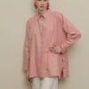 Lyocell linen thick-cuffed shirt pink