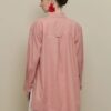 Lyocell linen thick-cuffed shirt pink
