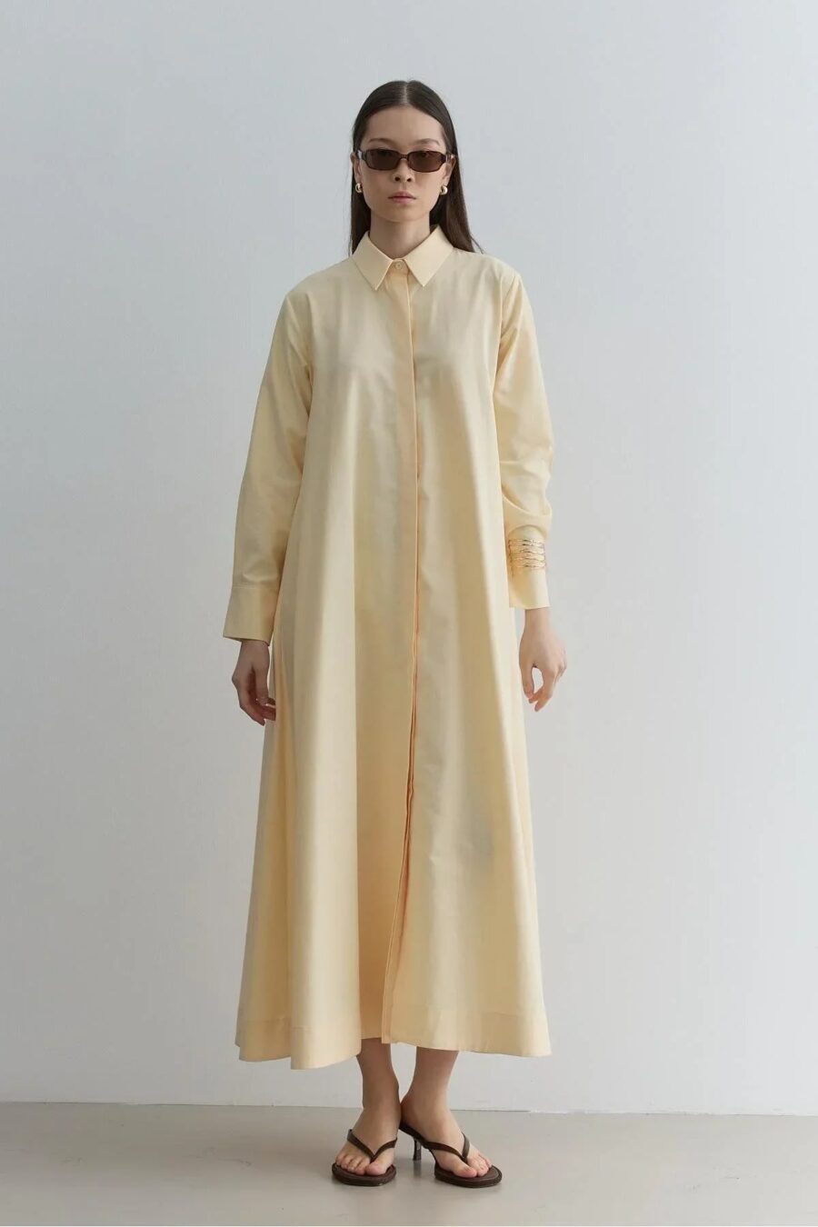 Oversize shirt dress yellow