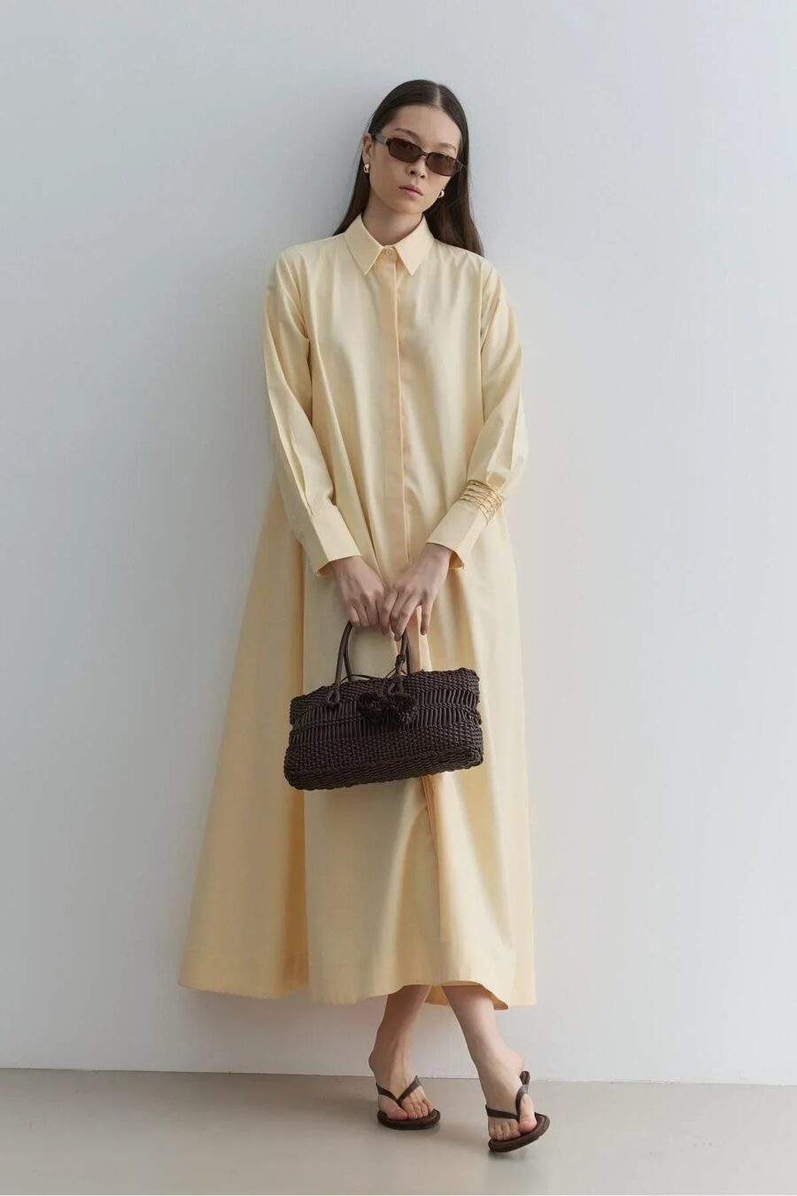 Oversize shirt dress yellow