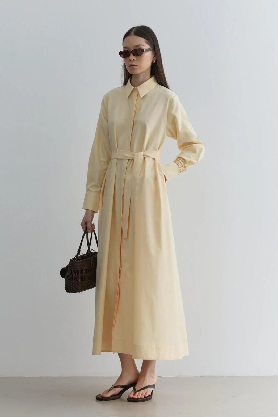 Oversize shirt dress yellow