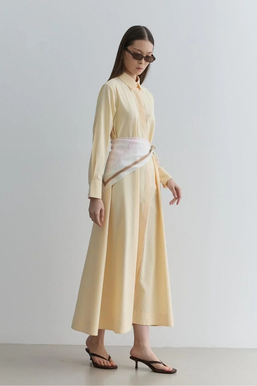 Oversize shirt dress yellow