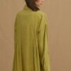 Pleated tencel shirt green