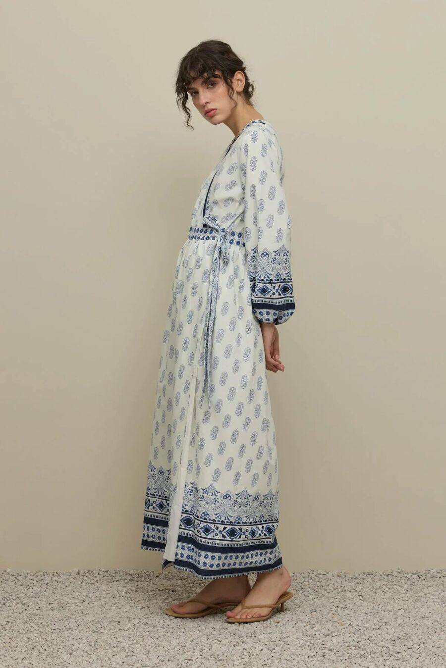 Paisley kimono dress blue