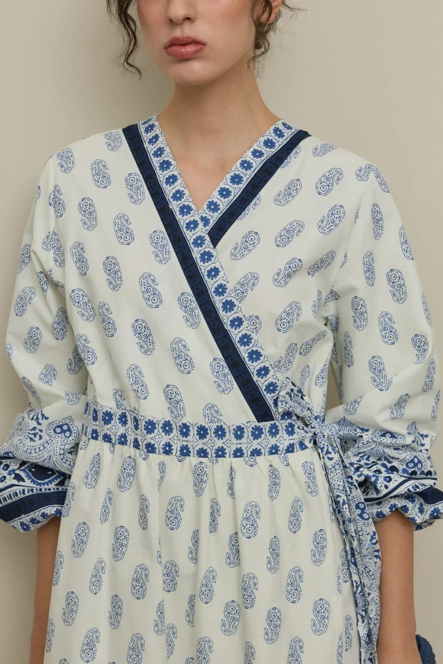 Paisley kimono dress blue
