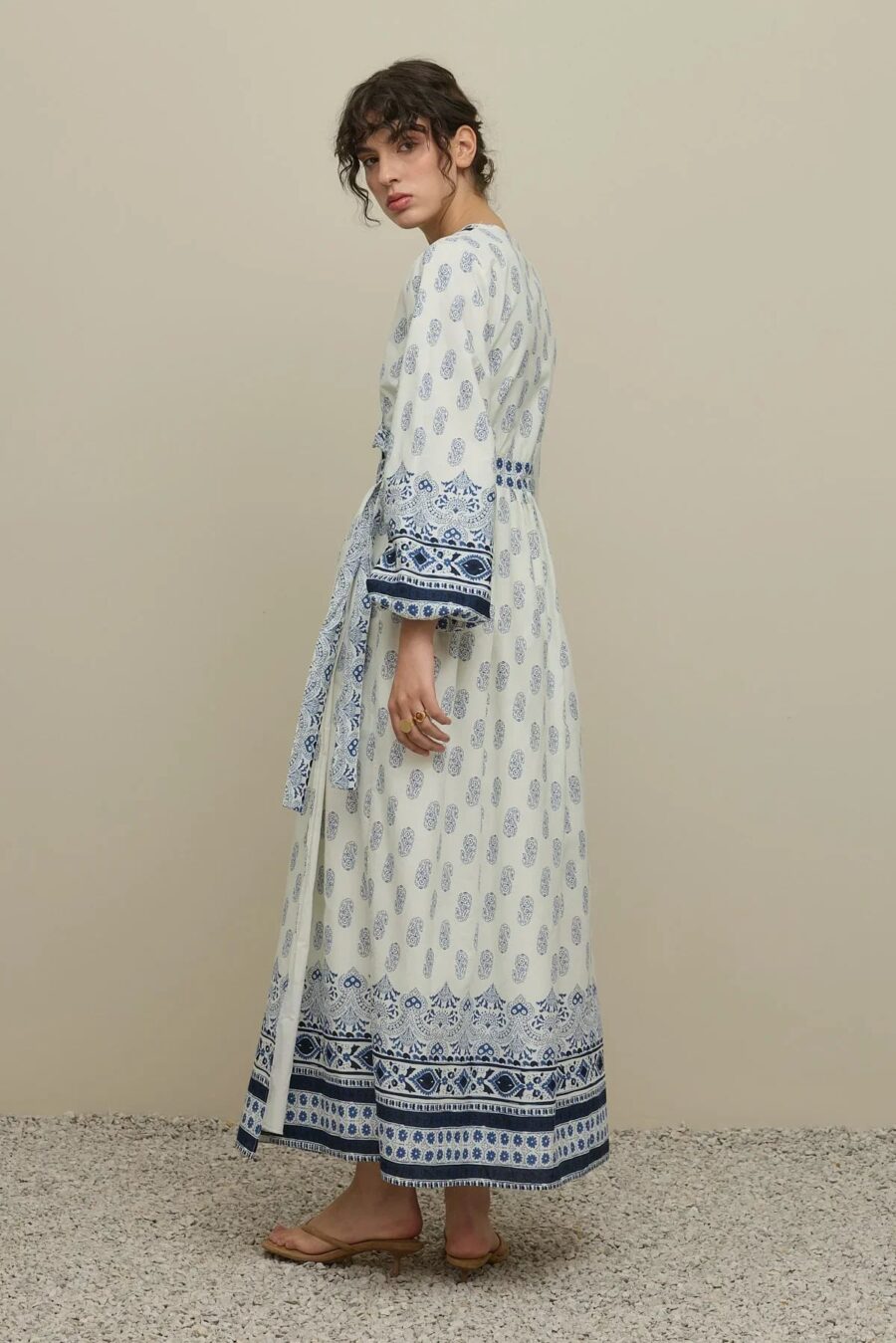 Paisley kimono dress blue