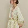 Paisley kimono dress green