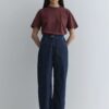 straight-cut-denim-navy-blue-women-KanStore Straight cut jeans navy blue