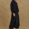 Flounce collar suit black