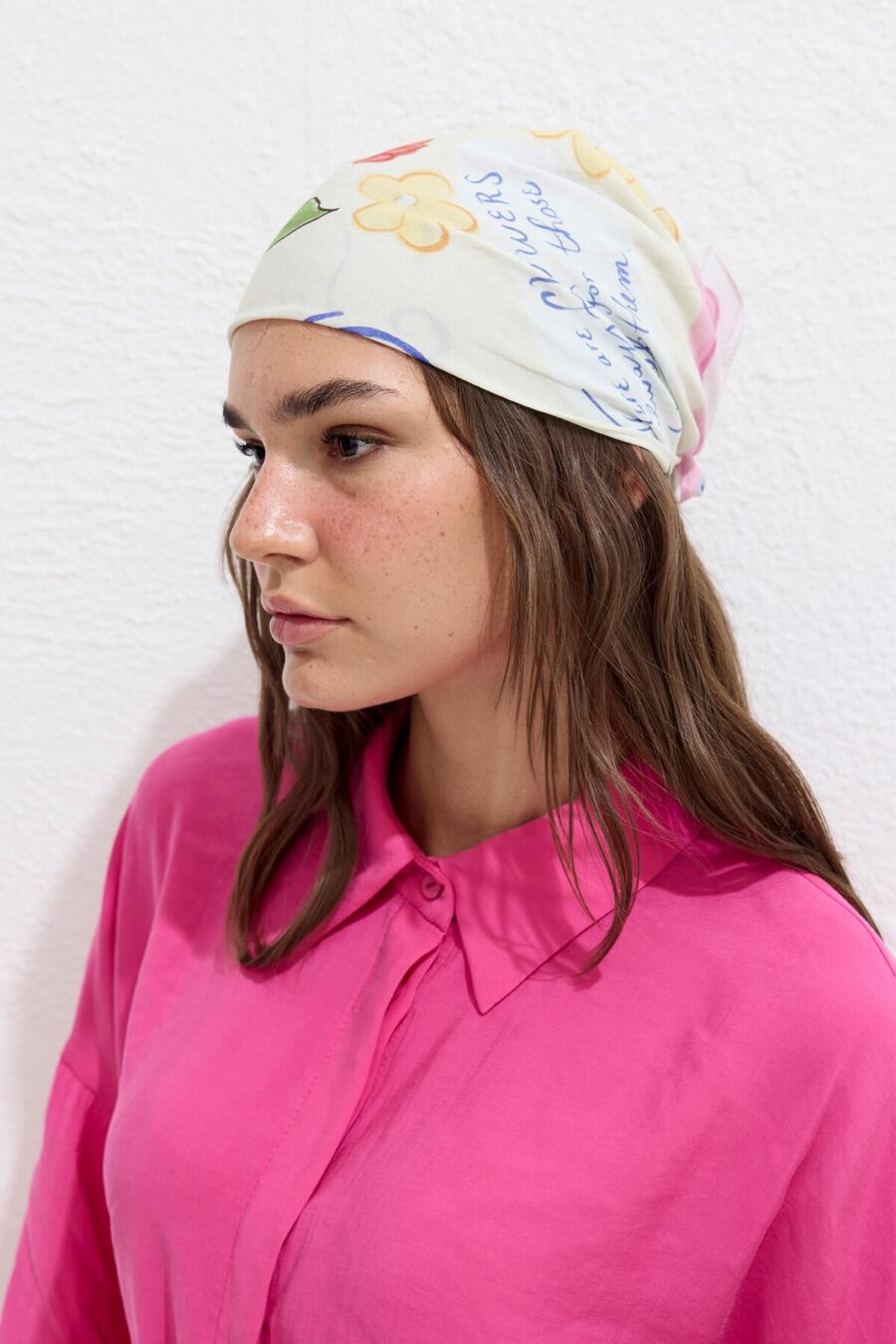 Patterned cotton scarf flowers