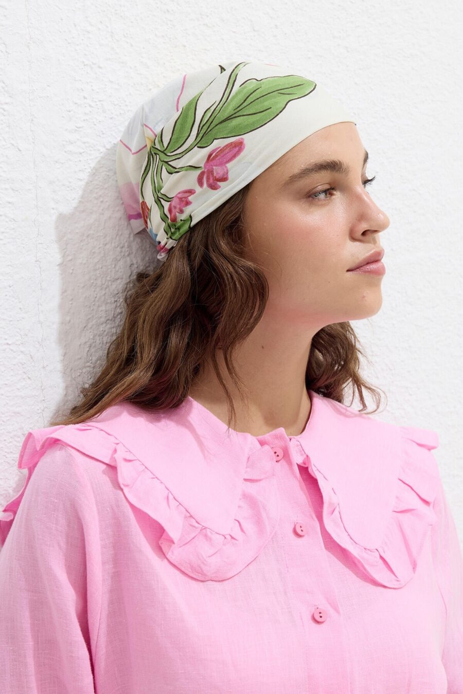 Patterned cotton scarf flowers