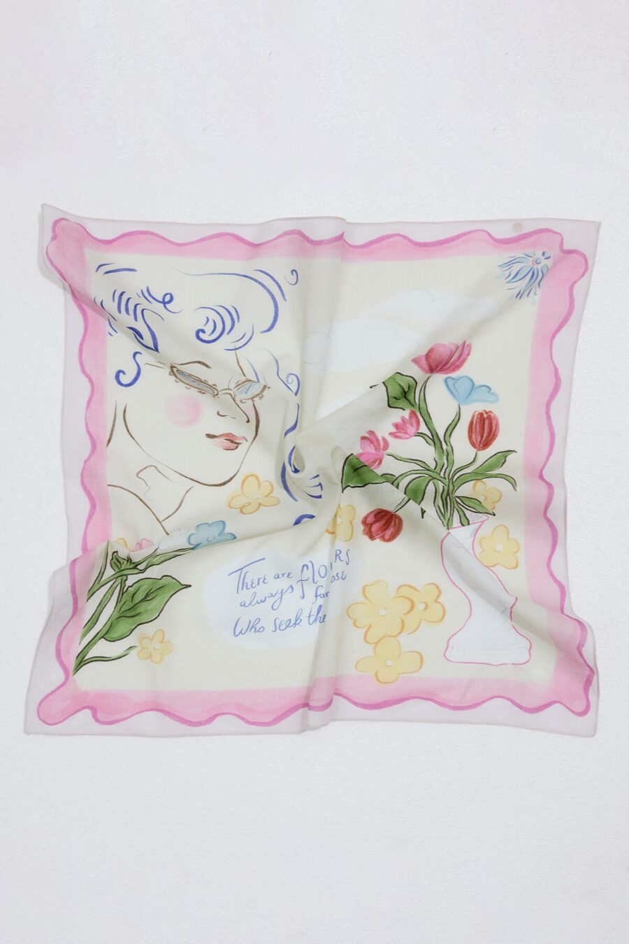 Patterned cotton scarf flowers