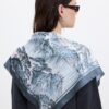 Patterned satin neck scarf valley anthracite