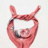 Patterned satin scarf sofia salmon