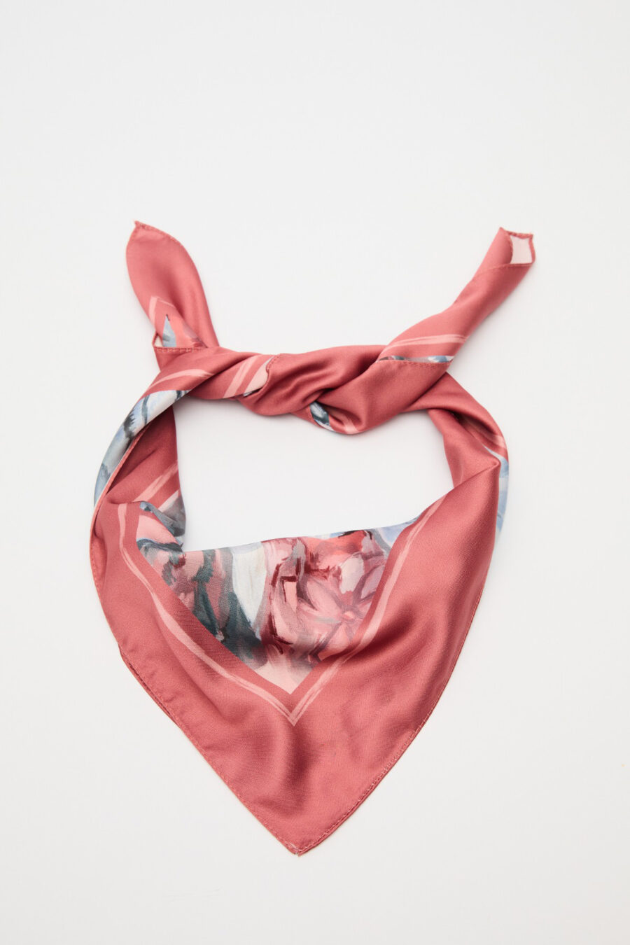 Patterned satin scarf sofia salmon