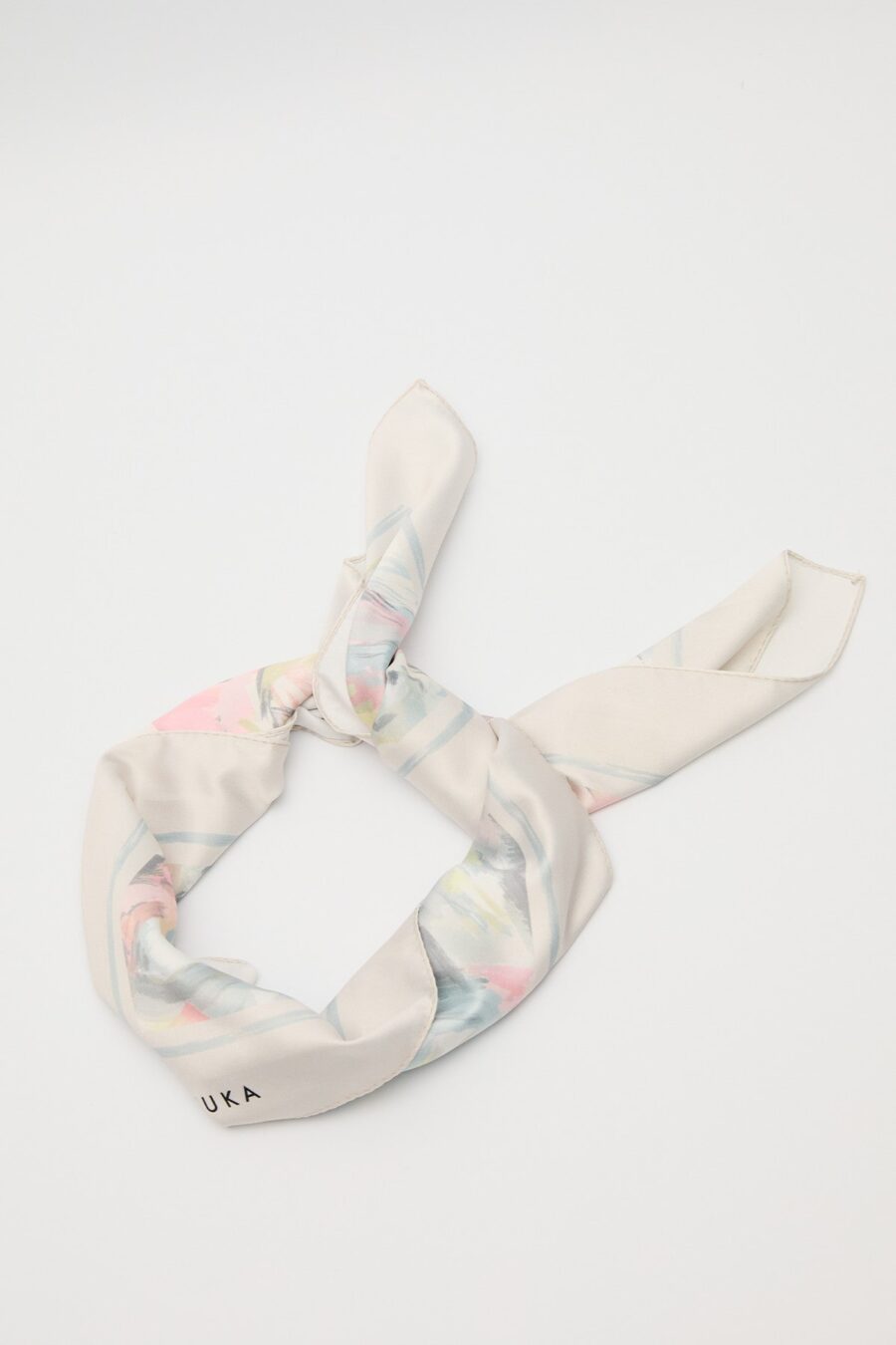 Patterned satin scarf sofia green