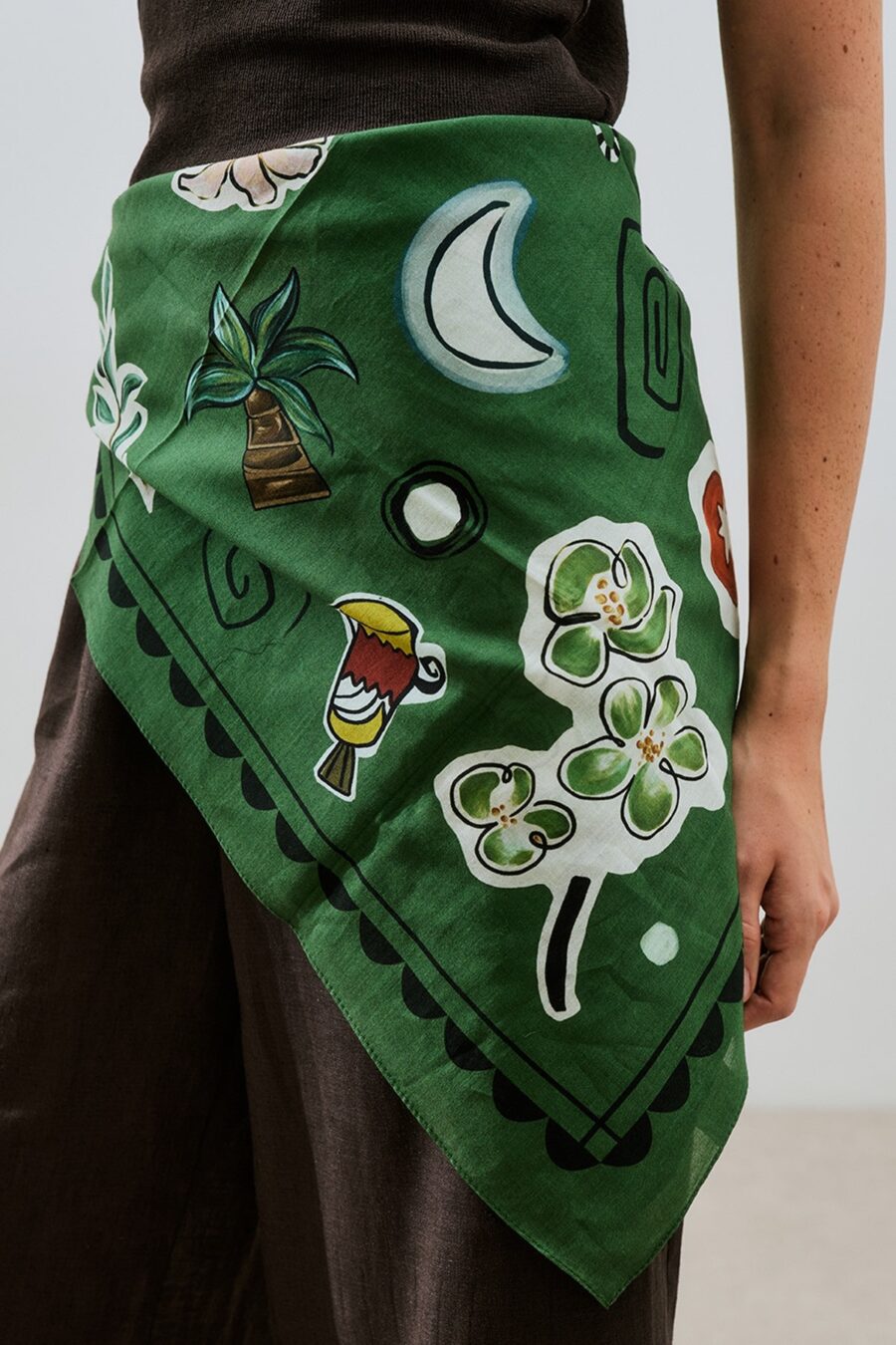 patterned-cotton-shawl-liberty-green-lebanon-kanstore Patterned cotton scarf liberty green