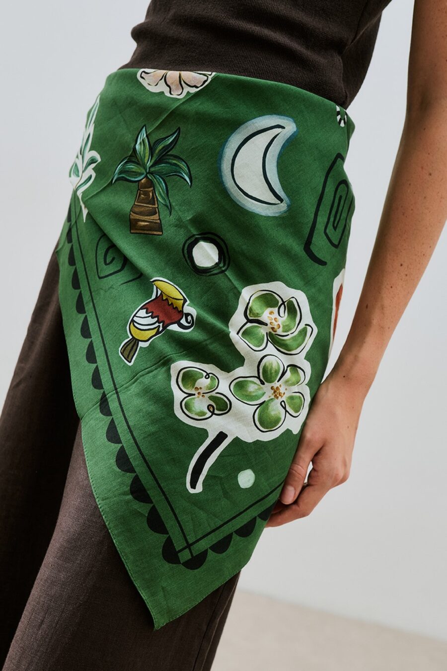 patterned-cotton-shawl-liberty-green-lebanon-kanstore Patterned cotton scarf liberty green