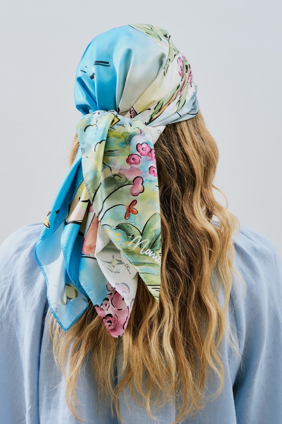 Patterned satin shawl summer holiday