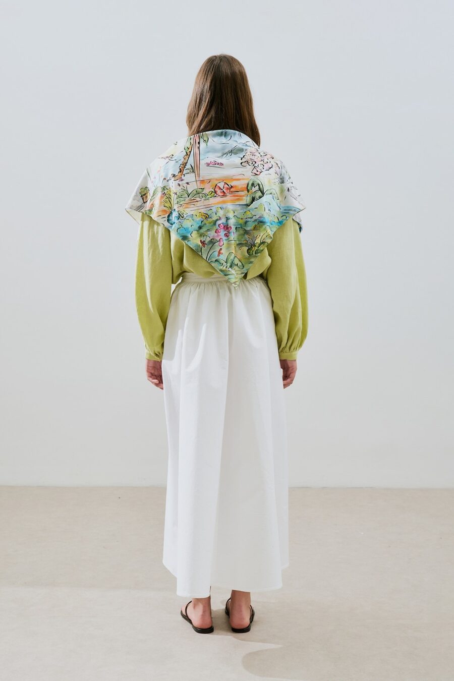 Patterned satin shawl summer holiday