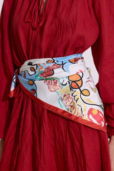Patterned satin shawl summer