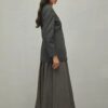 Anthracite pleated skirt suit