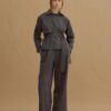 Anthracite double pleat trench suit