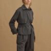 Anthracite double pleat trench suit