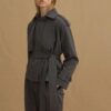 Anthracite double pleat trench suit