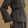 Anthracite double pleat trench suit