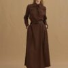 Brown tencel skirt suit