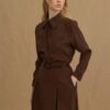 Brown tencel skirt suit