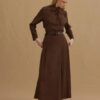 Brown tencel skirt suit