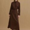Brown tencel skirt suit