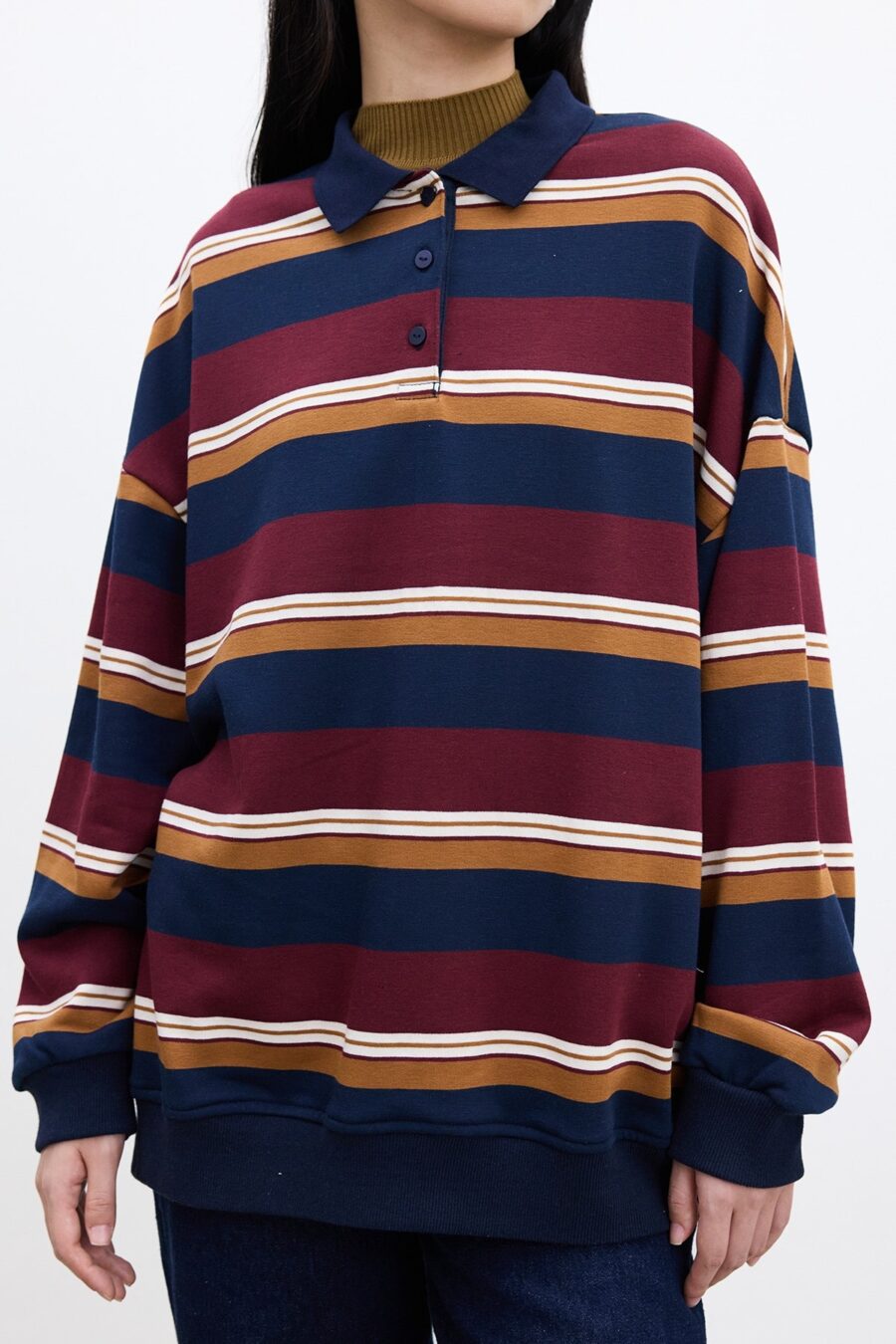 Burgundy oversized polo sweatshirt