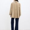 Camel trench coat with cape detail