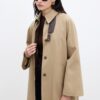 Camel trench coat with cape detail